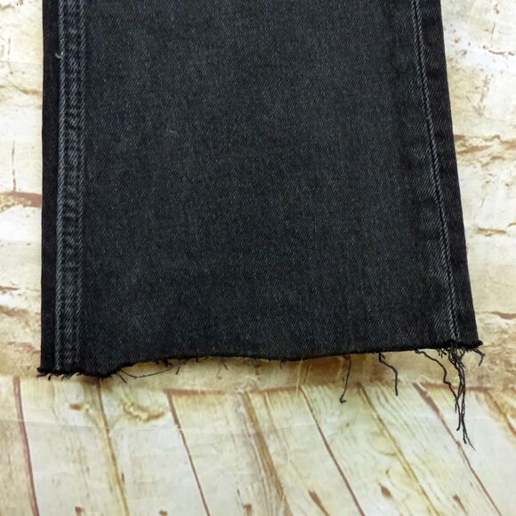 Rag & Bone Peyton Jeans Womens 26 Black Mid Rise Ankle Boot Cut Raw Hem Grunge - Picture 6 of 10